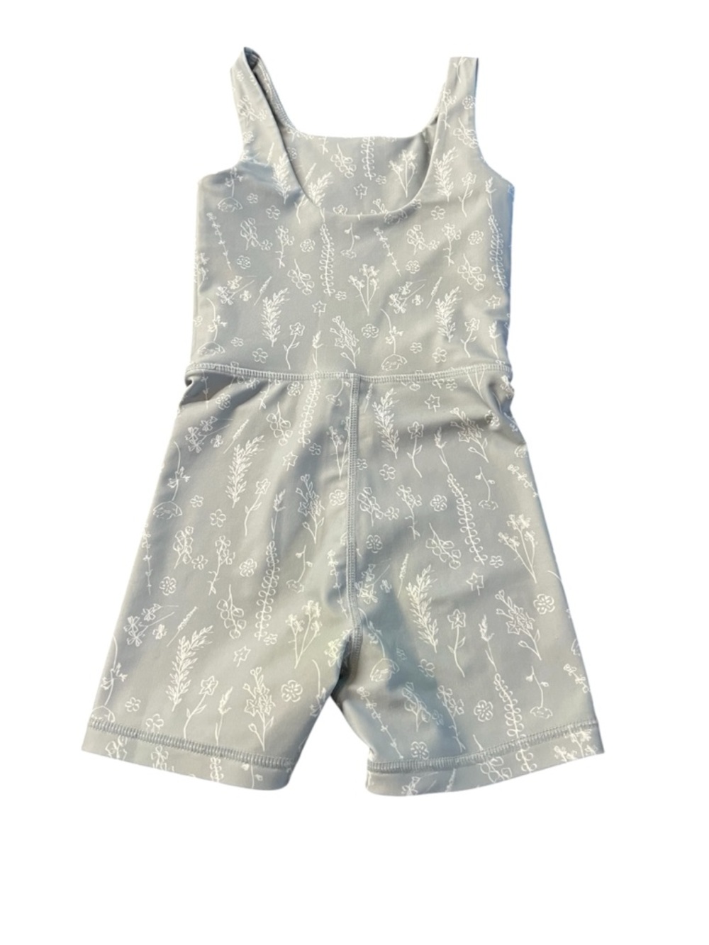 Tullabee Girls Sage Green Floral Tank Bike Romper Size 5-6T - Picture 2 of 9